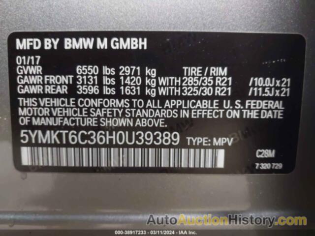 BMW X5 M, 5YMKT6C36H0U39389