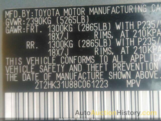 LEXUS RX 350, 2T2HK31U88C061223