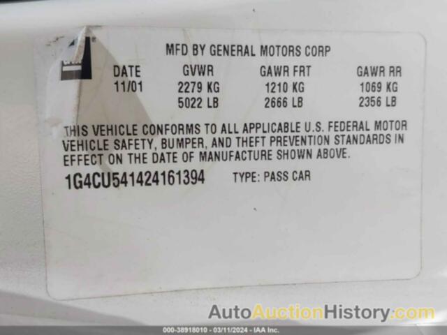 BUICK PARK AVENUE ULTRA, 1G4CU541424161394