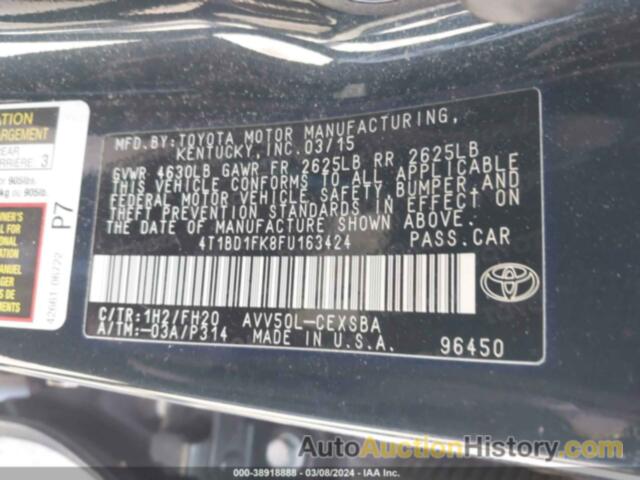 TOYOTA CAMRY HYBRID SE, 4T1BD1FK8FU163424