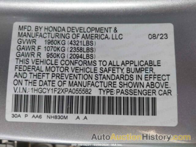 HONDA ACCORD LX, 1HGCY1F2XPA055582