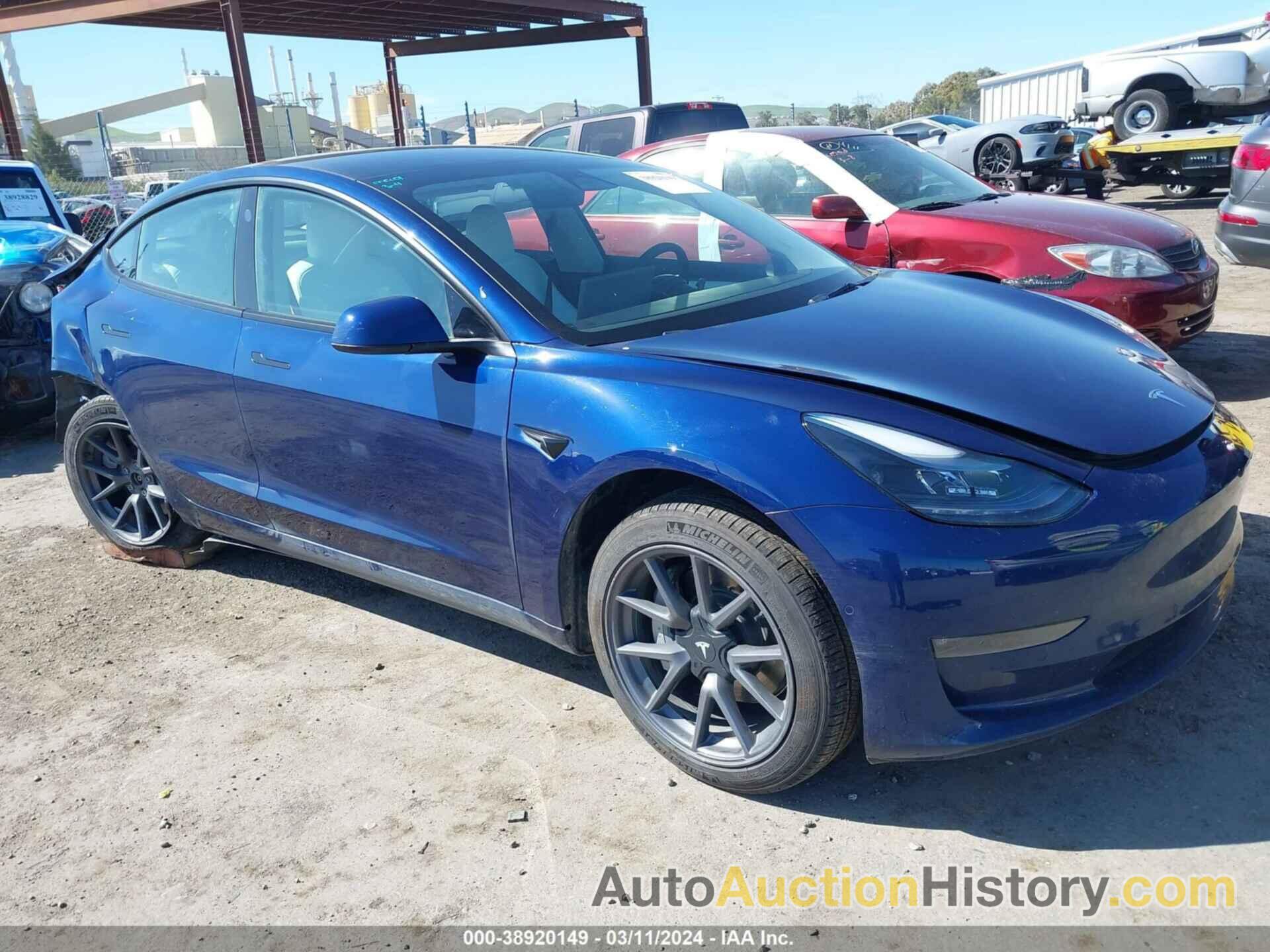 TESLA MODEL 3 LONG RANGE DUAL MOTOR ALL-WHEEL DRIVE, 5YJ3E1EB4NF183684