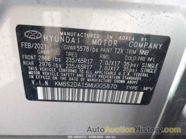 HYUNDAI SANTA FE HYBRID BLUE, KM8S2DA15MU005870