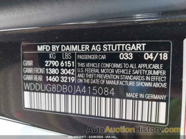 MERCEDES-BENZ S 560, WDDUG8DB0JA415084