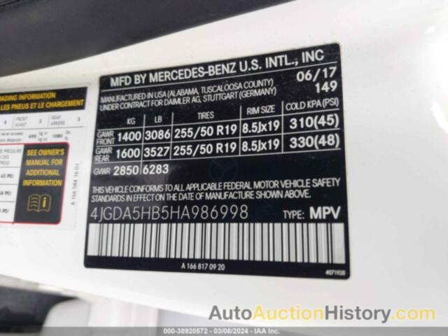 MERCEDES-BENZ GLE 350 4MATIC, 4JGDA5HB5HA986998