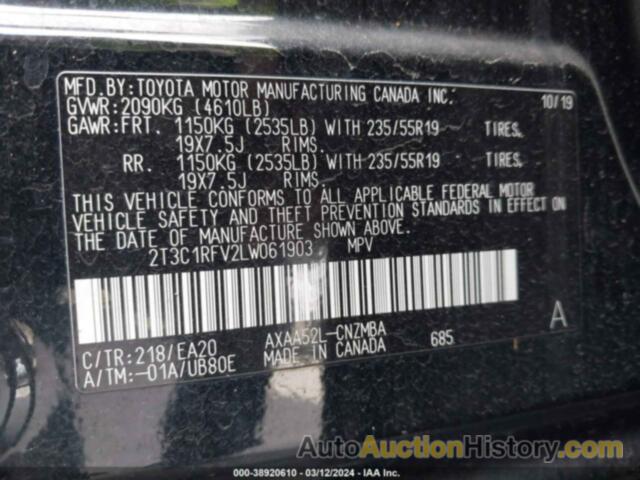 TOYOTA RAV4 XLE PREMIUM, 2T3C1RFV2LW061903