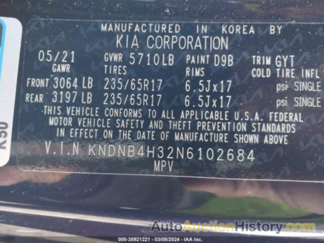 KIA CARNIVAL LX, KNDNB4H32N6102684