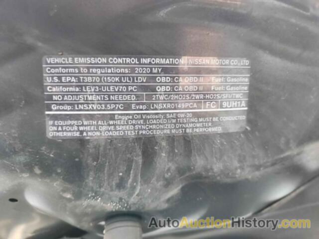 NISSAN MURANO SV, 5N1AZ2BS5LN157160