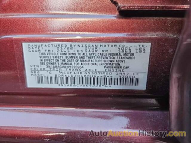 NISSAN SENTRA SV, 3N1AB8CVXNY228964