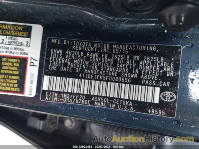 TOYOTA CAMRY SE, 4T1BF1FK5FU080656