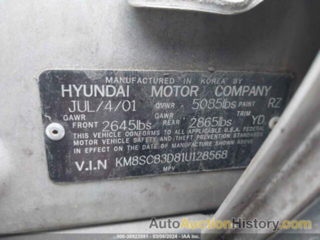 HYUNDAI SANTA FE 2.7L V6 GLS/2.7L V6 LX, KM8SC83D81U128568