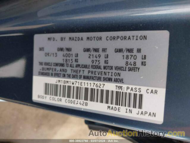 MAZDA 3 GRAND TOURING, JM1BM1W71E1117627