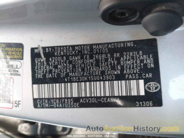 TOYOTA CAMRY LE, 4T1BE30K15U043903