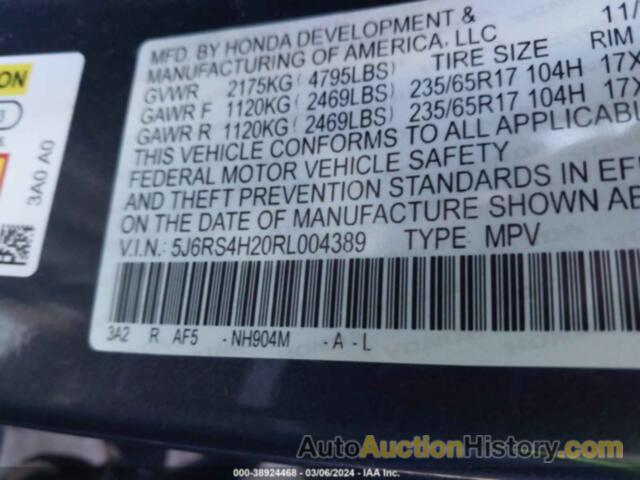 HONDA CR-V LX AWD, 5J6RS4H20RL004389