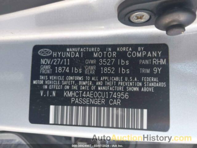 HYUNDAI ACCENT GLS, KMHCT4AE0CU174956