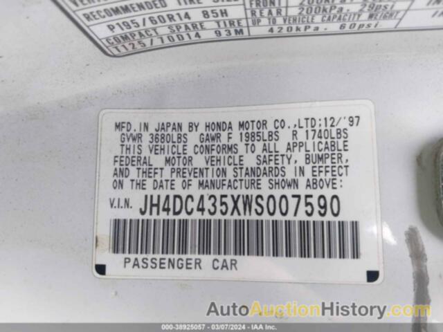 ACURA INTEGRA LS, JH4DC435XWS007590