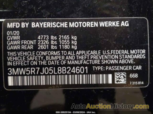 BMW 330I XDRIVE, 3MW5R7J05L8B24601