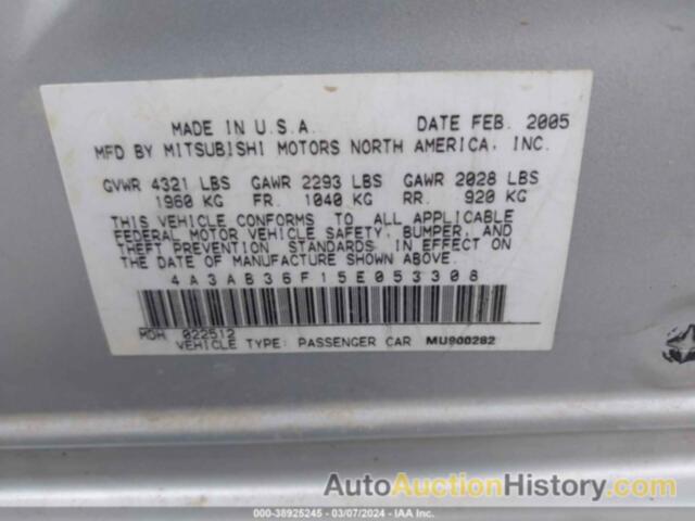 MITSUBISHI GALANT ES/SE, 4A3AB36F15E053308