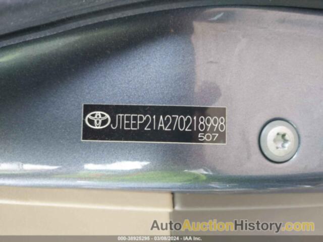 TOYOTA HIGHLANDER LIMITED V6, JTEEP21A270218998