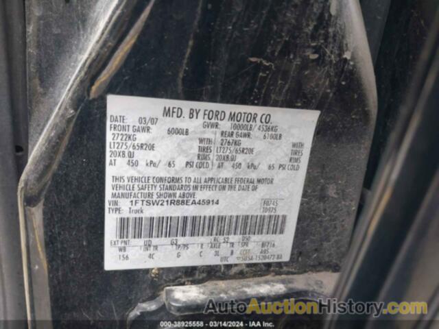 FORD F-250 FX4/HARLEY-DAVIDSON/KING RANCH/LARIAT/XL/XLT, 1FTSW21R88EA45914