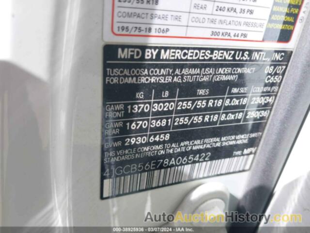 MERCEDES-BENZ R 350, 4JGCB56E78A065422