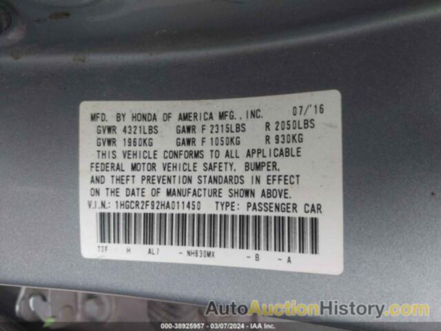 HONDA ACCORD EX-L, 1HGCR2F92HA011450