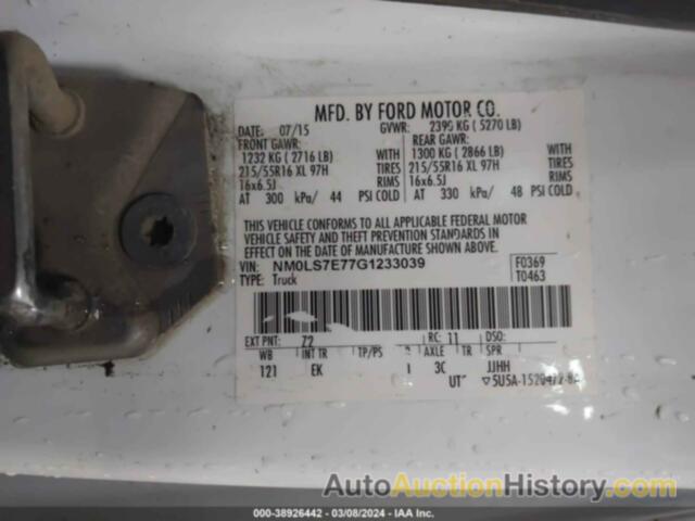 FORD TRANSIT CONNECT XL, NM0LS7E77G1233039