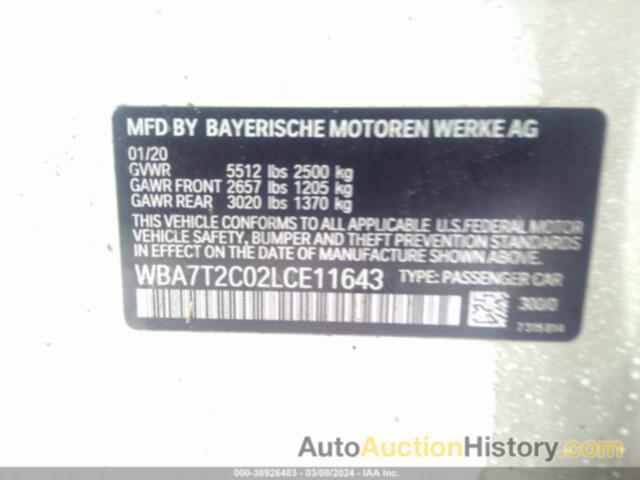 BMW 740 I, WBA7T2C02LCE11643