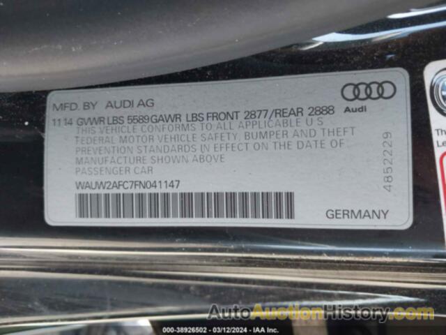 AUDI S7 4.0T, WAUW2AFC7FN041147