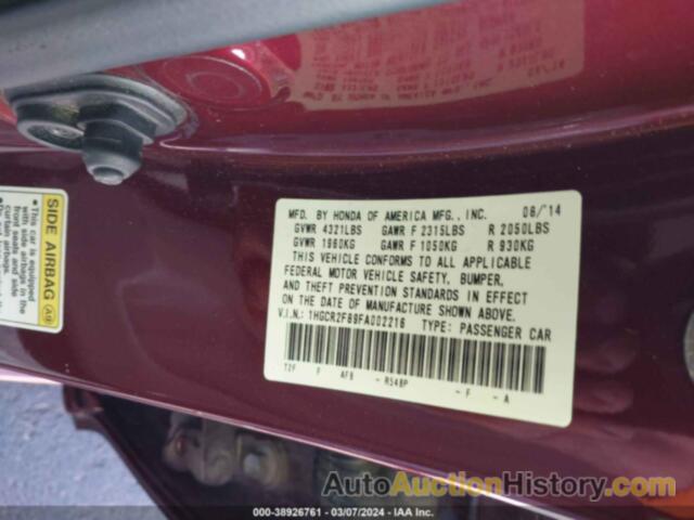 HONDA ACCORD EX-L, 1HGCR2F89FA002216