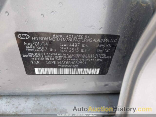 HYUNDAI SONATA SPORT, 5NPE34AF6FH052591