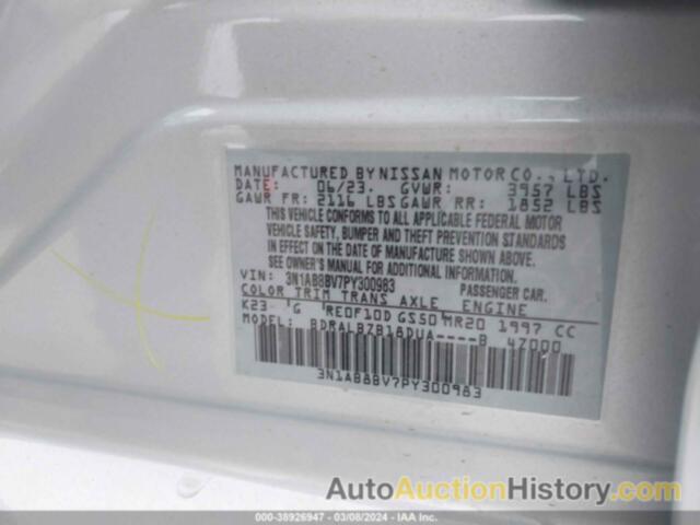 NISSAN SENTRA S XTRONIC CVT, 3N1AB8BV7PY300983