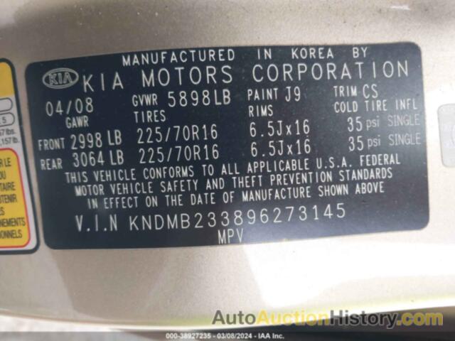 KIA SEDONA LX, KNDMB233896273145