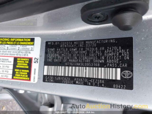 TOYOTA CAMRY SE, 4T1G11AK9LU953168