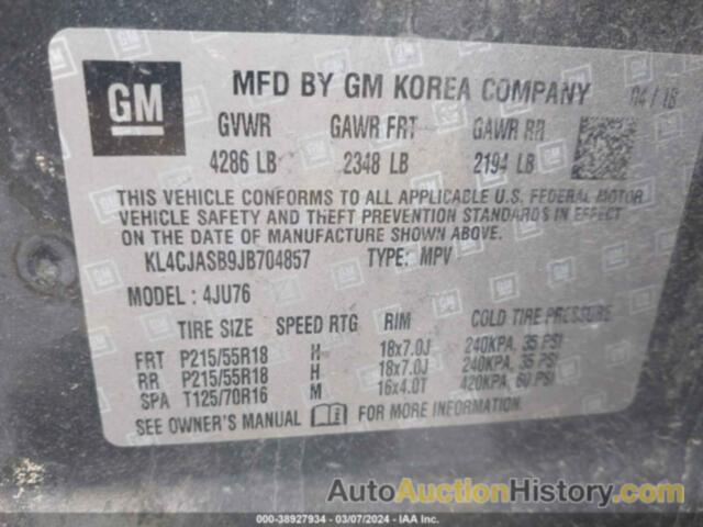 BUICK ENCORE PREFERRED, KL4CJASB9JB704857