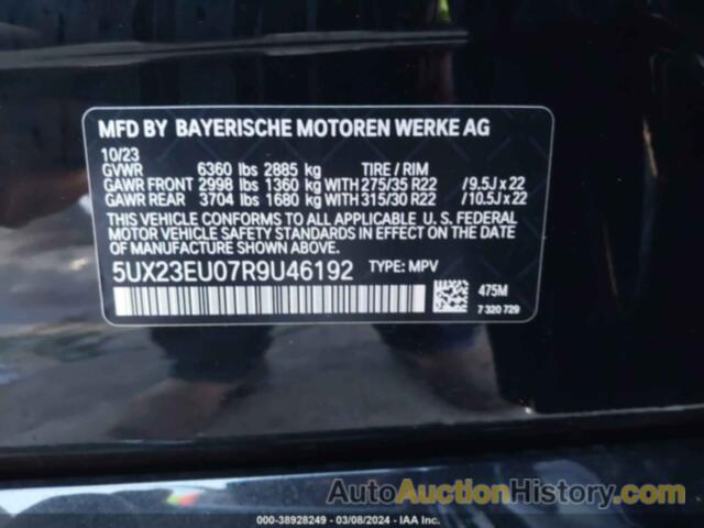 BMW X5 XDRIVE40I, 5UX23EU07R9U46192