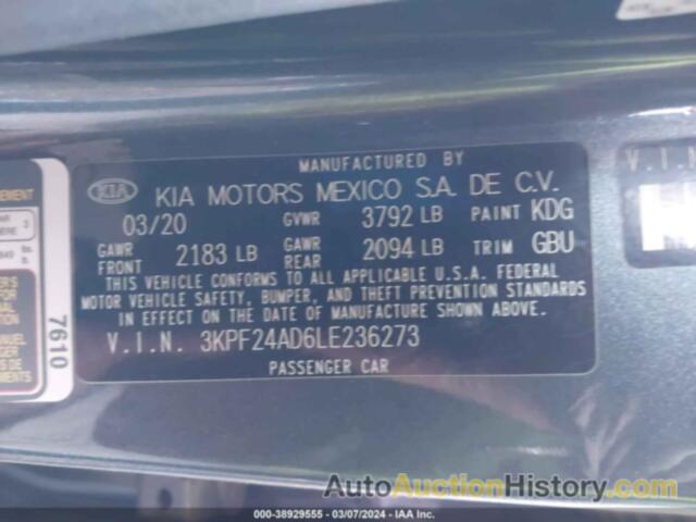 KIA FORTE FE/LXS, 3KPF24AD6LE236273