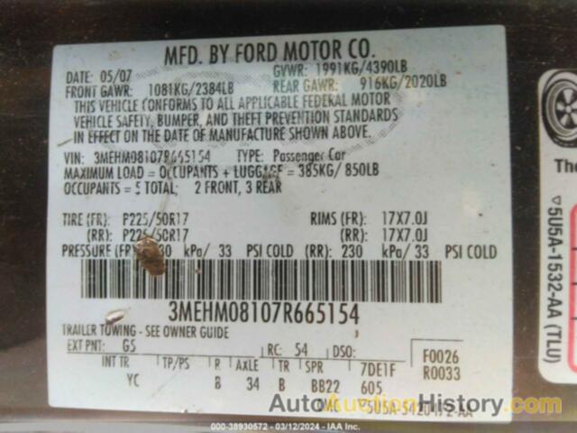 MERCURY MILAN V6 PREMIER, 3MEHM08107R665154