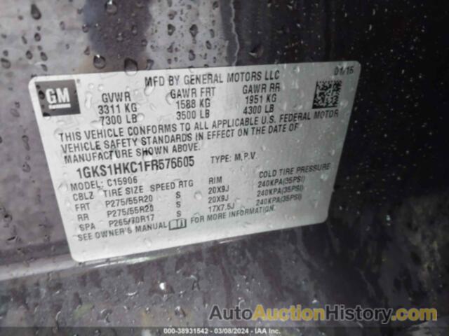 GMC YUKON XL C1500 SLT, 1GKS1HKC1FR576605