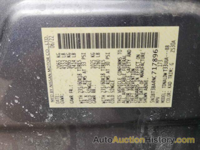 NISSAN ROGUE SV, 5N1BT3BA4NC717896