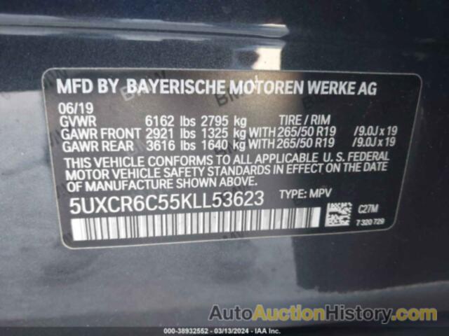 BMW X5 XDRIVE40I, 5UXCR6C55KLL53623