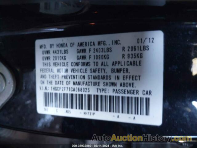 HONDA ACCORD 2.4 EX, 1HGCP2F71CA068025