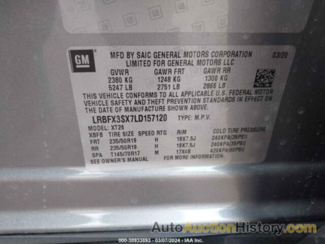 BUICK ENVISION AWD PREMIUM I, LRBFX3SX7LD157120