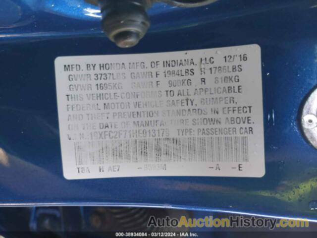 HONDA CIVIC EX, 19XFC2F71HE013179