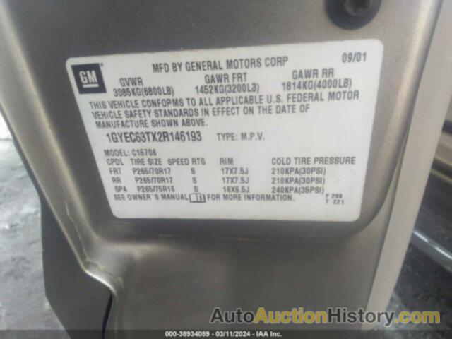 CADILLAC ESCALADE STANDARD, 1GYEC63TX2R146193