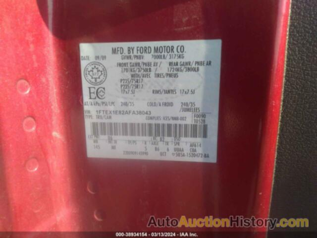 FORD F-150 XLT, 1FTEX1E82AFA38043