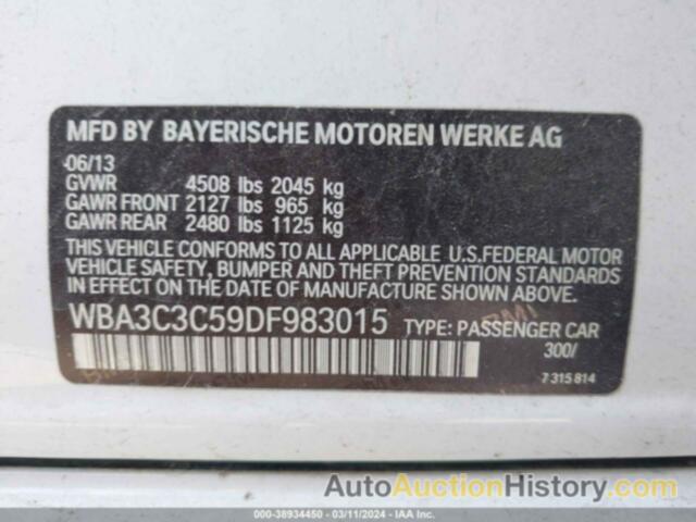 BMW 320I XDRIVE, WBA3C3C59DF983015