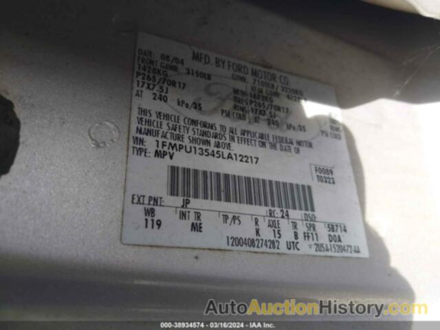 FORD EXPEDITION XLS, 1FMPU13545LA12217