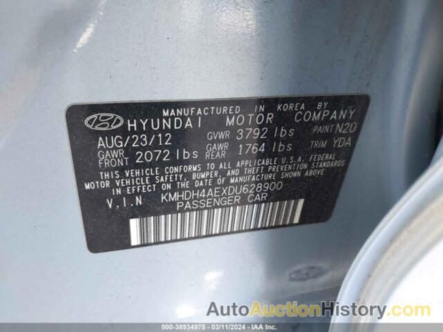 HYUNDAI ELANTRA GLS, KMHDH4AEXDU628900