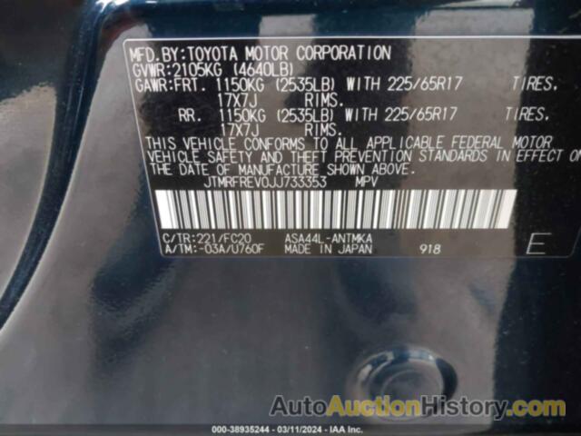 TOYOTA RAV4 ADVENTURE/XLE, JTMRFREV0JJ733353